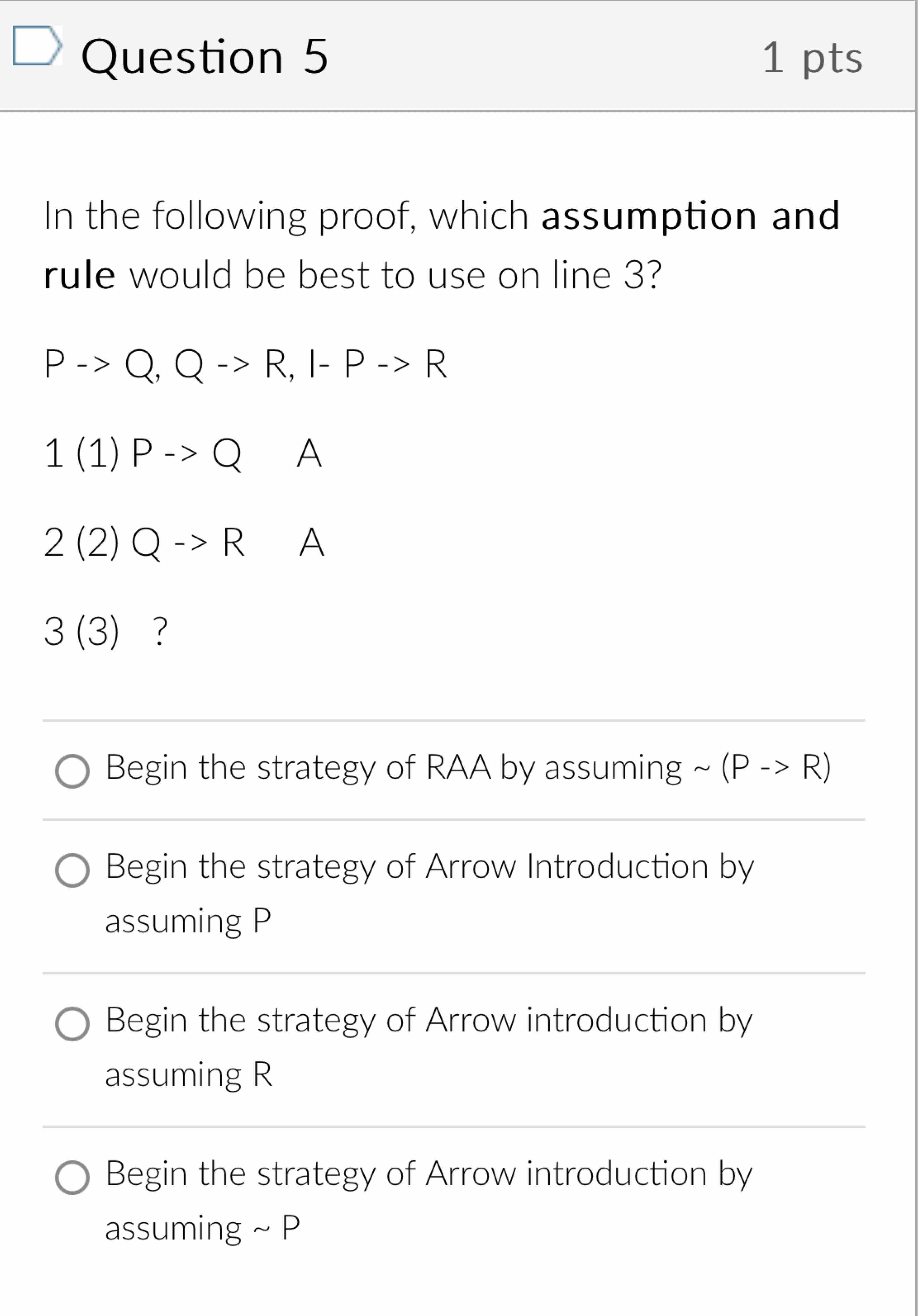 Solved Question 5In the following proof, which assumption | Chegg.com