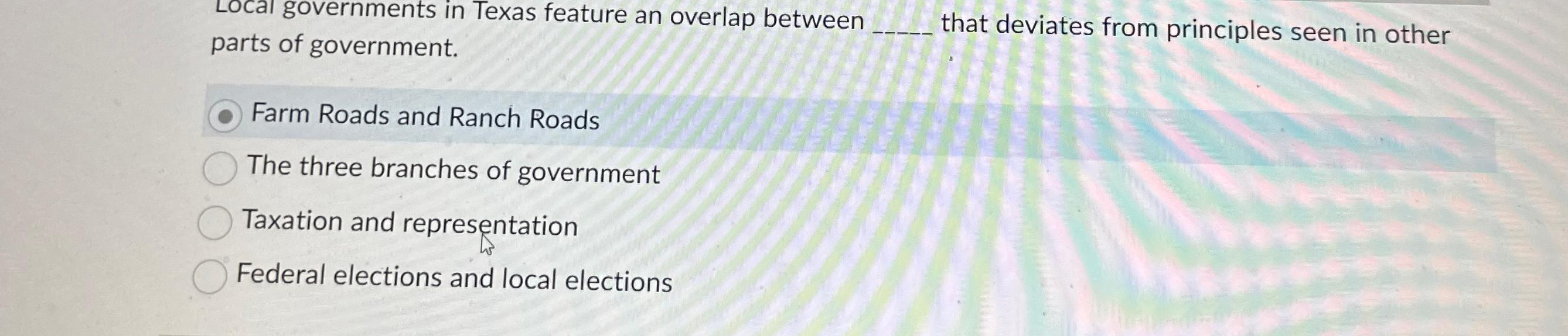Local Governments In Texas Feature An Overlap Between | Chegg.com