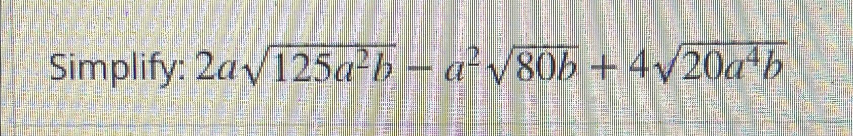 simplify sqrt a 2 b 2