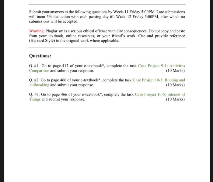 Solved Submit your answers to the following questions by | Chegg.com