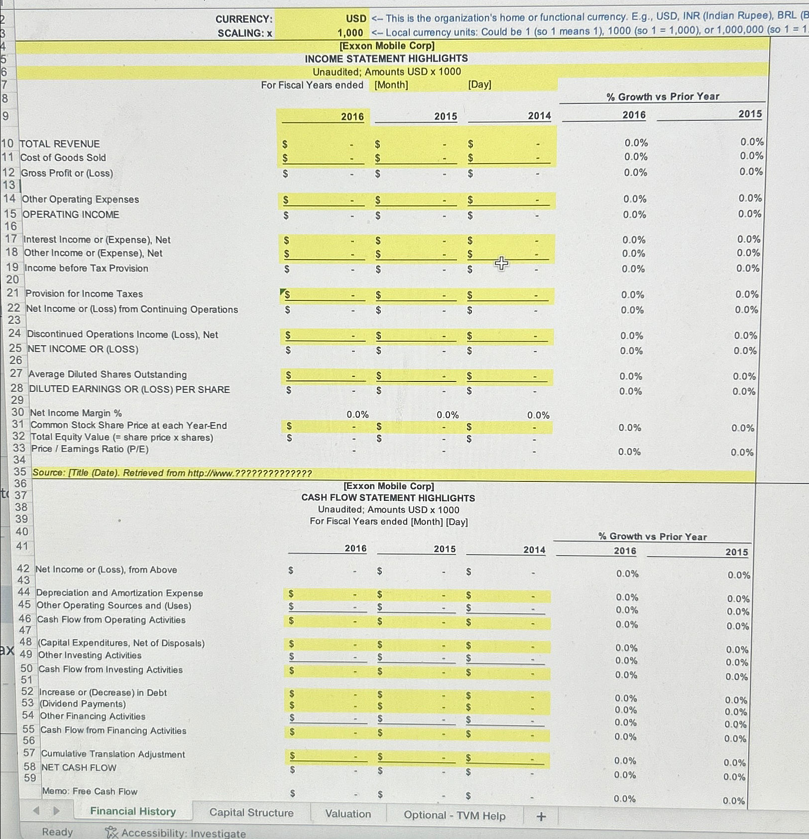 Find Exxon Mobile Corp income statement and Cash flow | Chegg.com