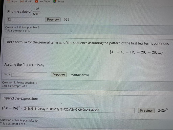 Solved !!! Apps M Gmail YouTube Maps 12! Find the value of | Chegg.com