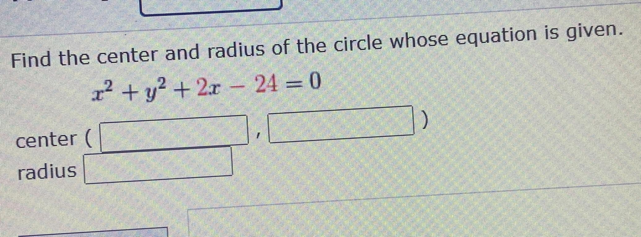 how to find the center of a circle with just the radius