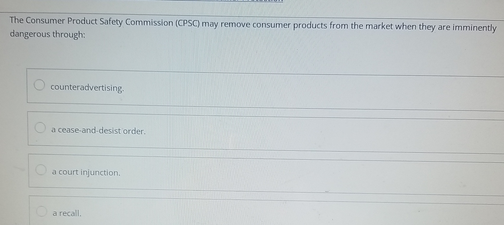 Solved The Consumer Product Safety Commission Cpsc ï May Chegg Solved The Consumer Product Safety Commission Cpsc ï May Chegg