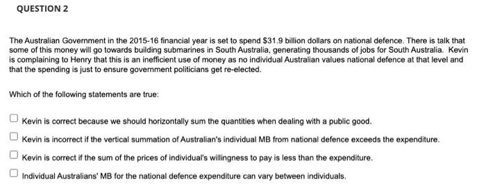 Solved The Australian Government In The 2015-16 Financial | Chegg.com