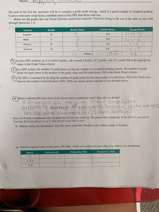 Solved Name The goal of the first few questions will be to | Chegg.com