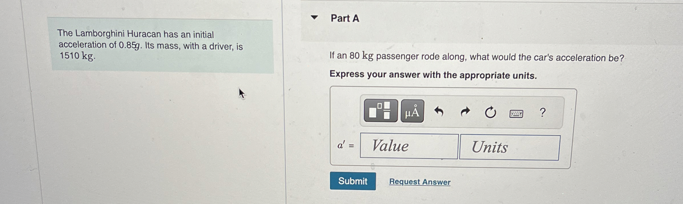 Solved The Huracan has an initial acceleration