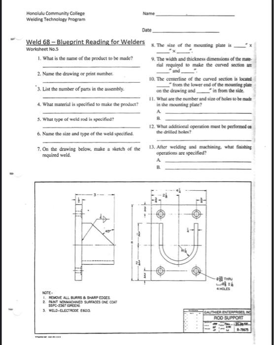 Solved This is a welding blueprint sheet. i believe you | Chegg.com