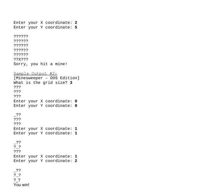 Solved Assignment 6C: Minesweeper - Simplified. For many | Chegg.com