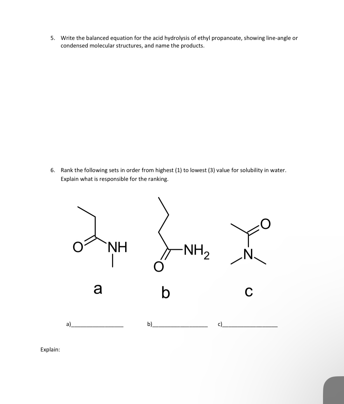 Solved Write the balanced equation for the acid hydrolysis | Chegg.com