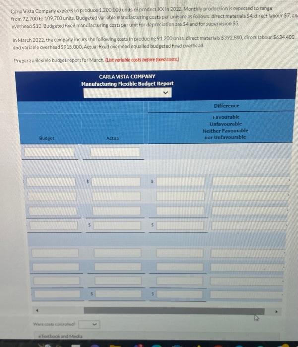 Solved Carla Vista Company expects to produce 1.200,000 | Chegg.com
