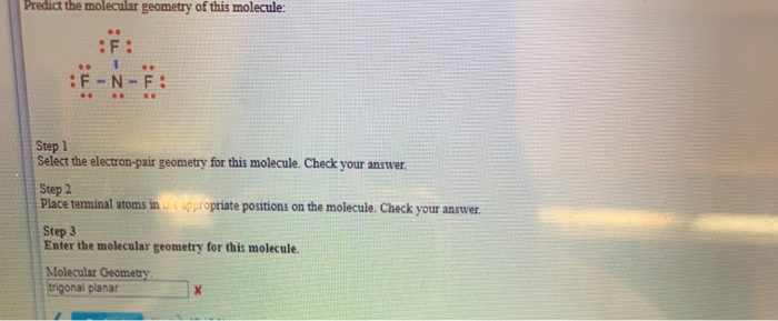 Solved Predict the molecular geometry of this molecule: | Chegg.com