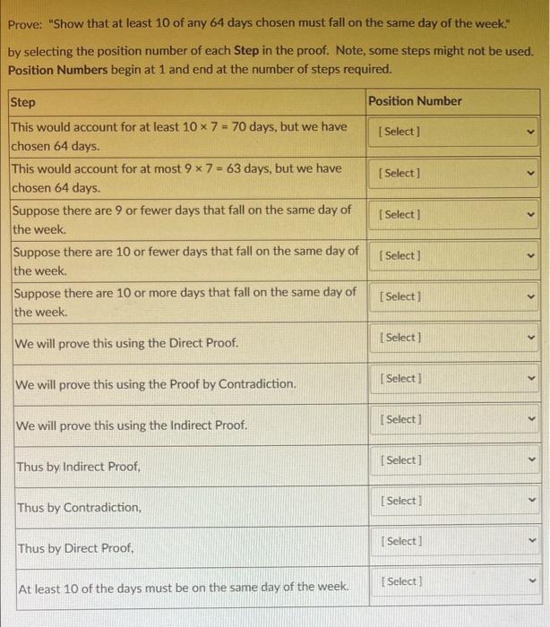 solved-prove-show-that-at-least-10-of-any-64-days-chosen-chegg