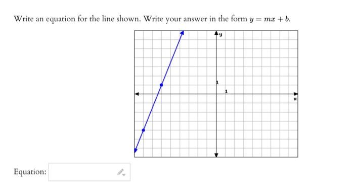 Solved Write an equation for the line shown. Write your | Chegg.com