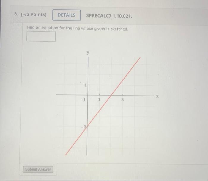 Solved Find An Equation For The Line Whose Graph Is 