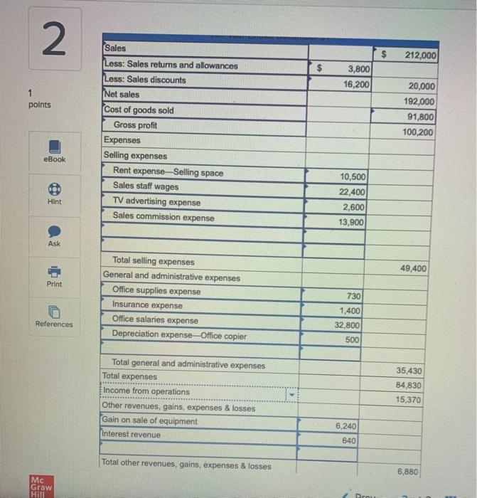 what is the net income & how do you find it? | Chegg.com