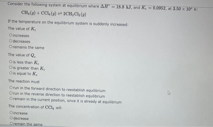 Solved The partial pressures of an equilibrium mixture of | Chegg.com
