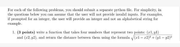 Solved Use python language For each of the following | Chegg.com