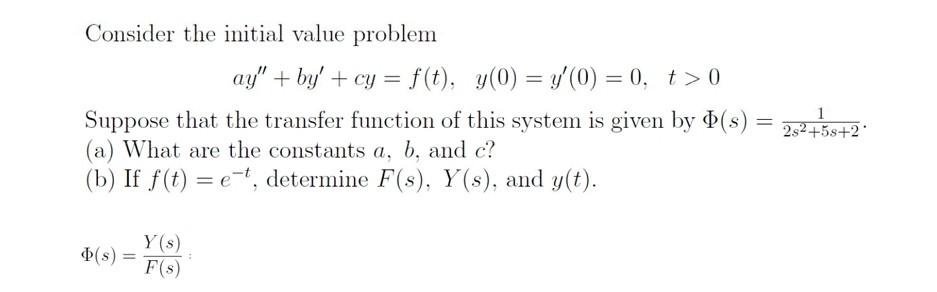 Solved Consider The Initial Value Problem Ay By Cy Chegg Com