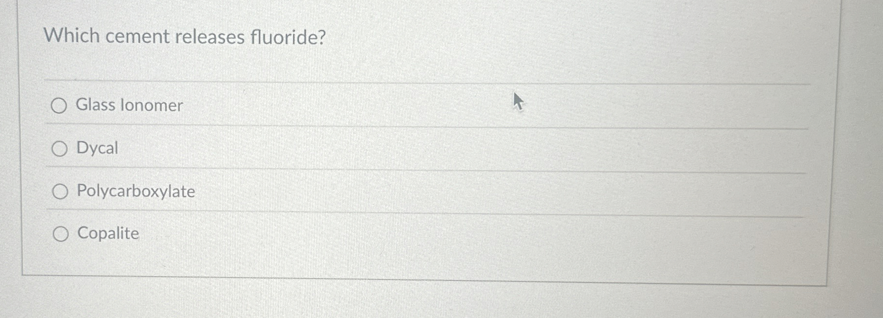 Solved Which cement releases fluoride?Glass