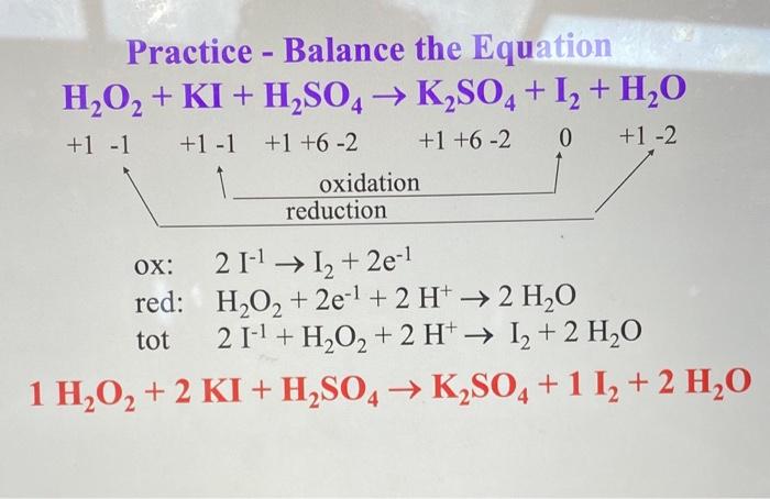 Phản ứng của H2O2, KI và H2SO4