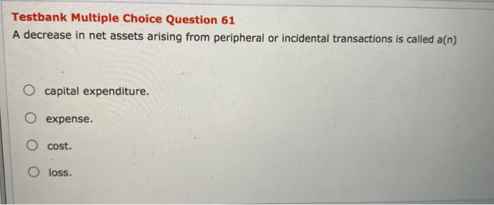 Solved Testbank Multiple Choice Question 61 A decrease in | Chegg.com