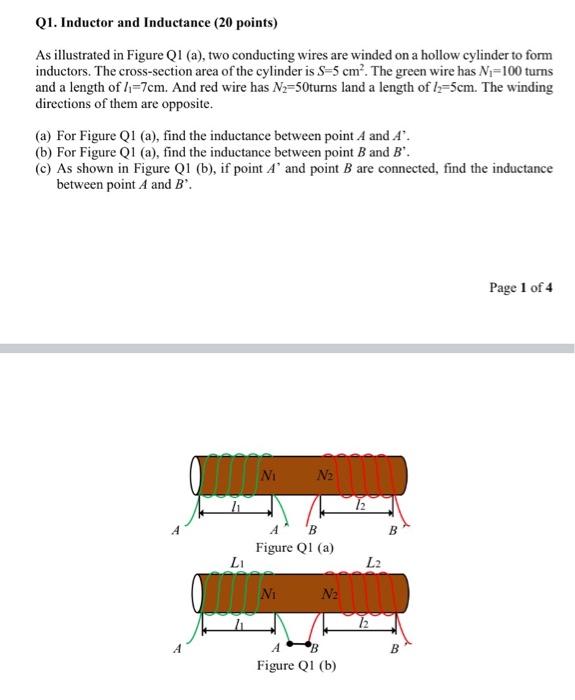 Solved Q1. Inductor and Inductance ( 20 points) As