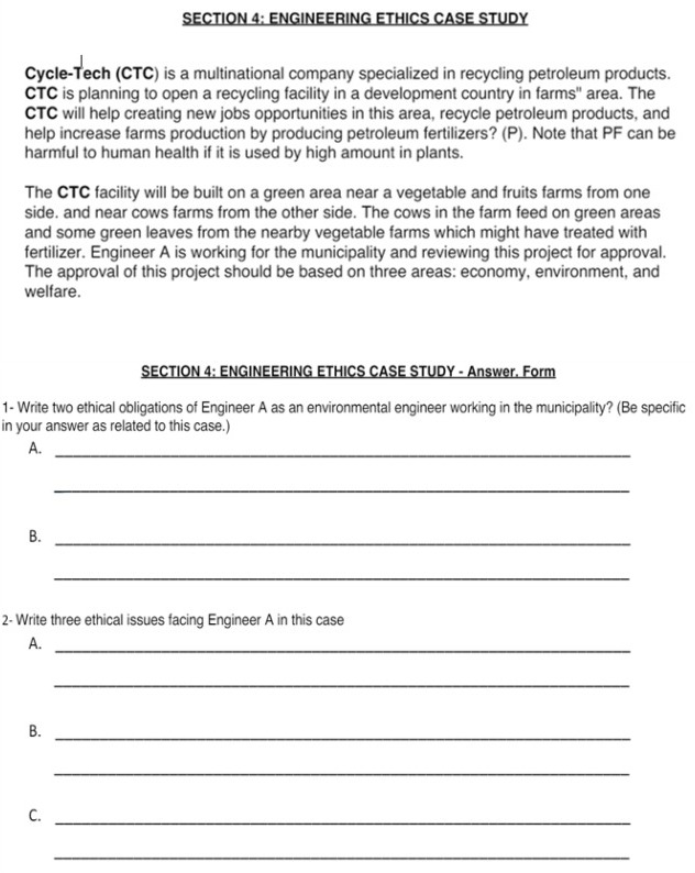 Solved section 4 engineering ethics case studycycle tech chegg