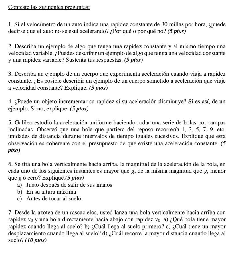 1. Si el velocímetro de un auto indica una rapidez constante de 30 millas por hora, ¿puede decirse que el auto no se está ace