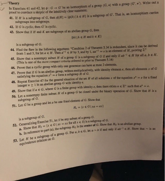 Solved B In Reference To Part A The Subgroup Hg Is Th Chegg Com