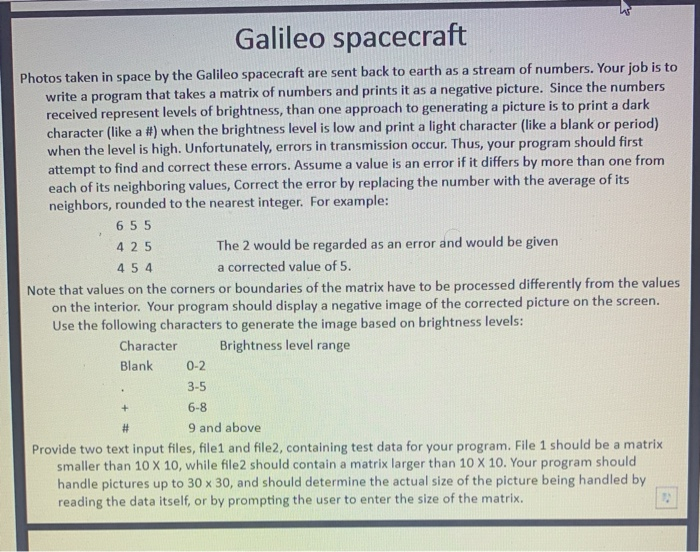 Solved Galileo Spacecraft Photos Taken In Space By The Ga Chegg Com