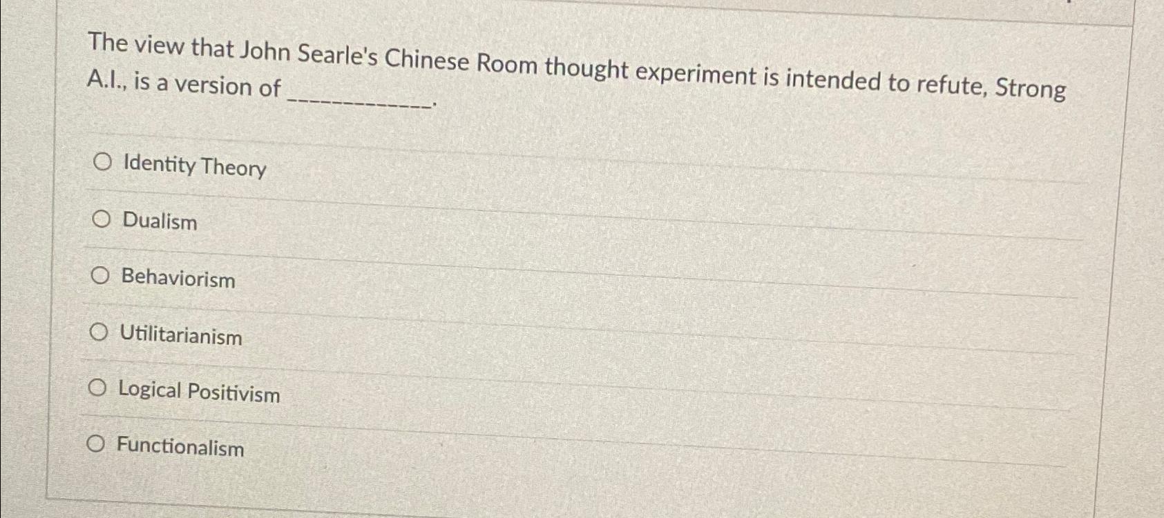 searle's chinese room thought experiment