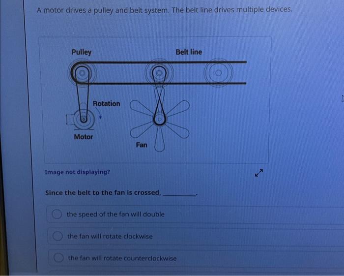 Solved A motor drives a pulley and belt system. The belt | Chegg.com