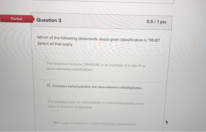 Solved Partial Question 3 0.5/1 pts Which of the following | Chegg.com