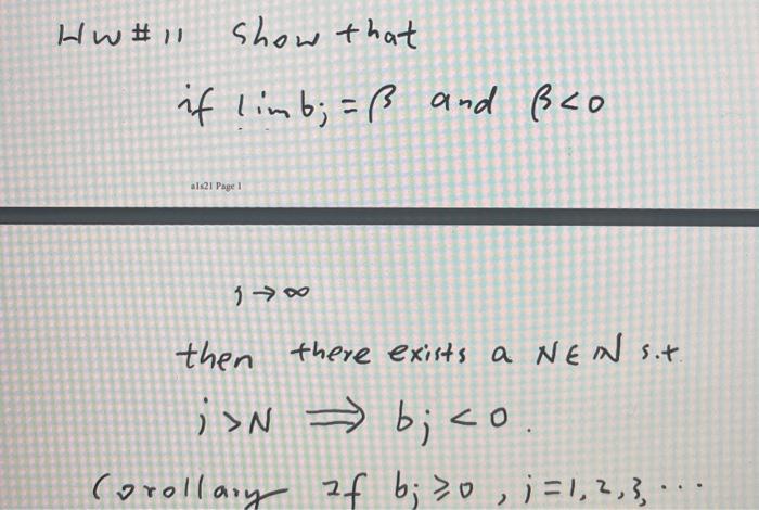 Solved Hw 11 Show That If Limb Ss And Ssn B Co Corollary Chegg Com