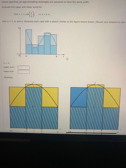 Solved Unless specified, all approximating rectangles are | Chegg.com
