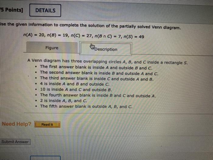 Solved Use the given information to complete the solution of | Chegg.com
