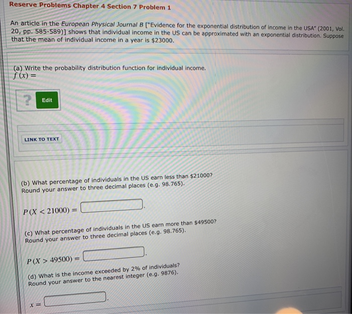 Solved Reserve Problems Chapter 4 Section 7 Problem 1 An | Chegg.com