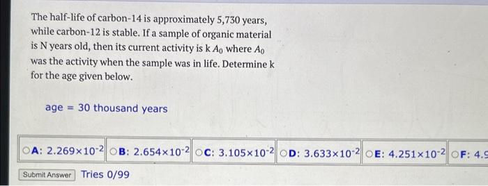 solved-the-half-life-of-carbon-14-is-approximately-5-730-chegg