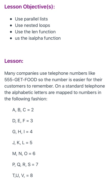 Solved Programming Practice 8 2 Alphabetic Telephone Num Chegg Com