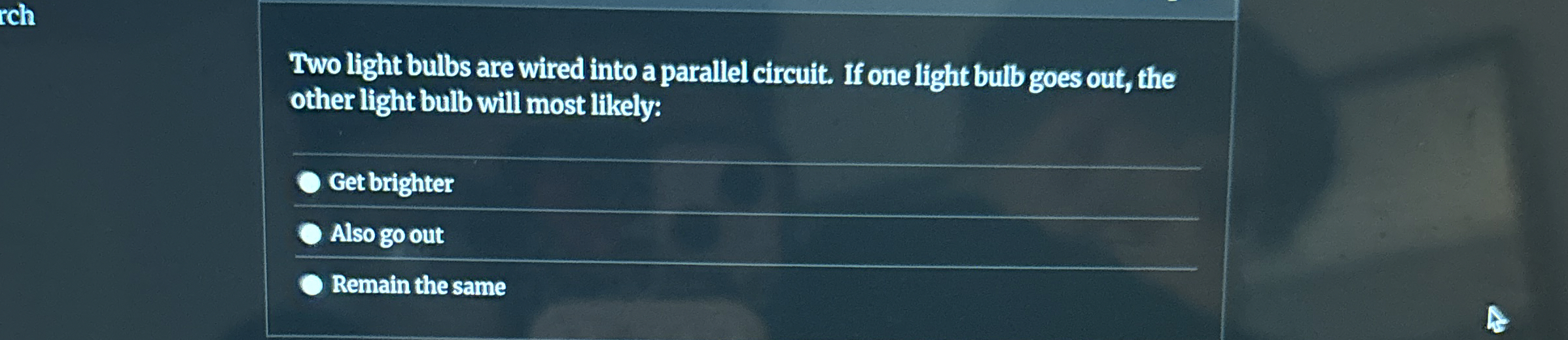 Solved Two light bulbs are wired into a parallel circuit. If
