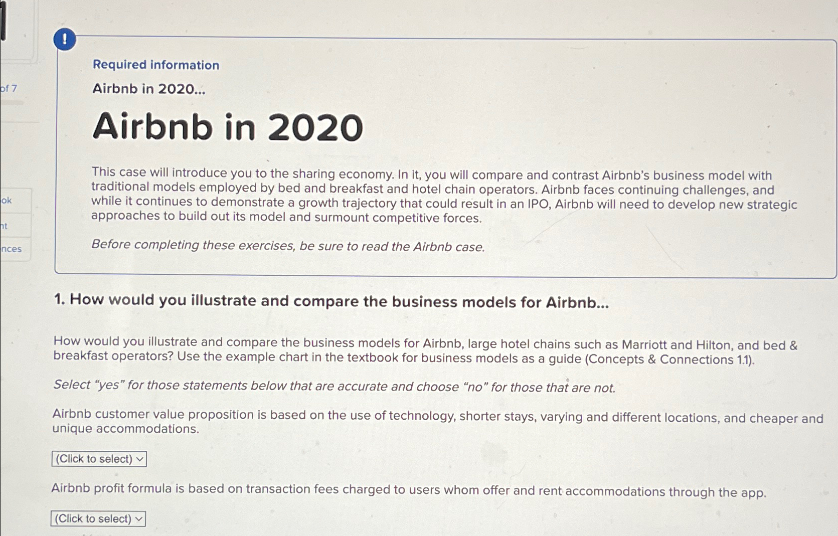Solved !Required informationAirbnb in 2020...Airbnb in | Chegg.com