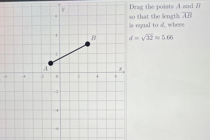 Solved Drag the points A and B so that the length AB is | Chegg.com