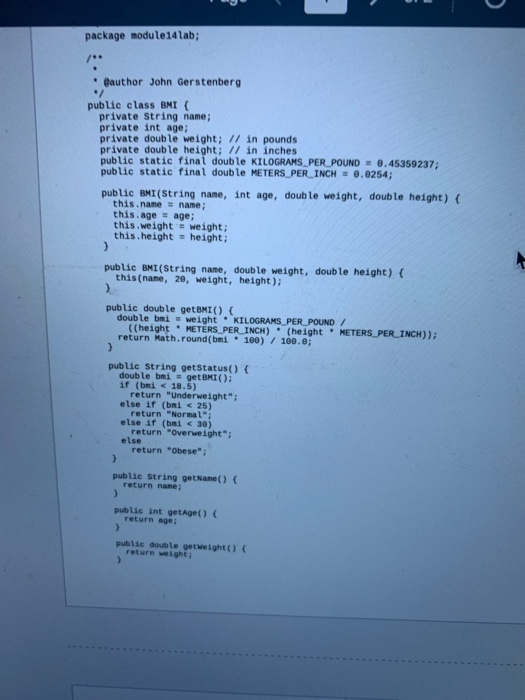 Solved 1. Implement a BMI (Body Mass Index) server that will | Chegg.com