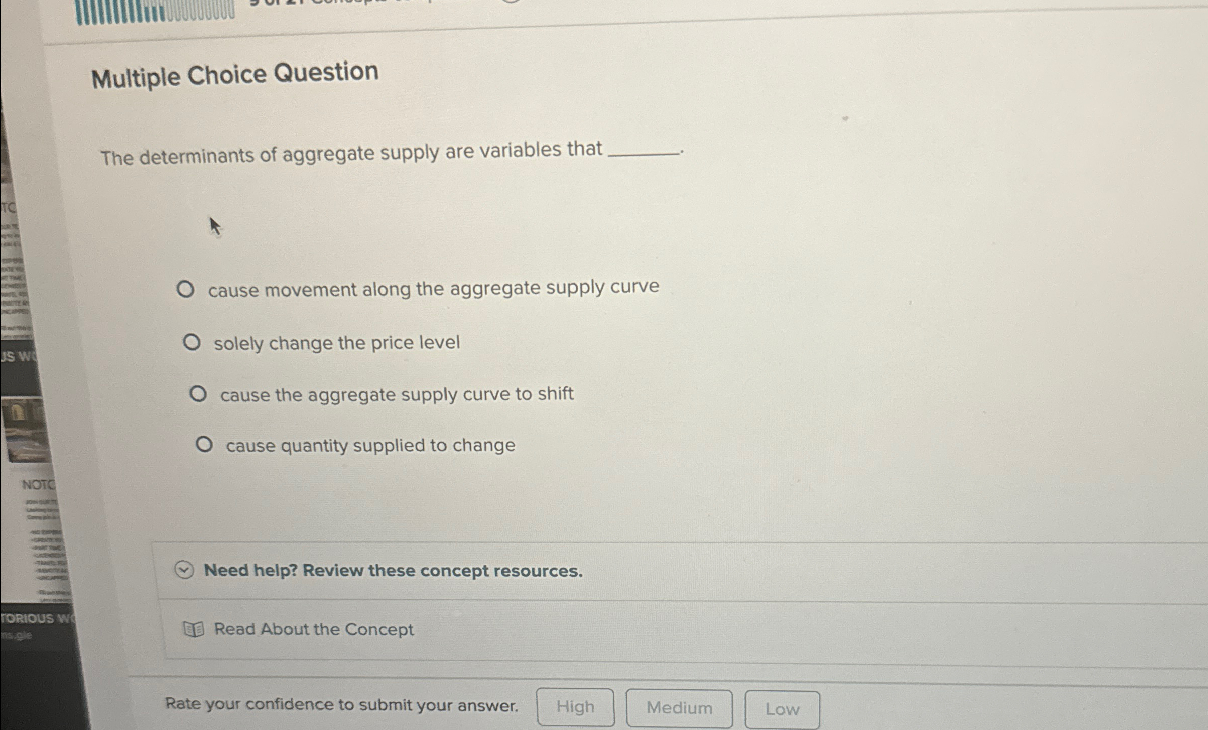 Solved Multiple Choice QuestionThe determinants of aggregate | Chegg.com