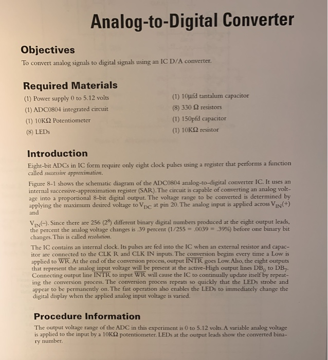 analog to digital converter program