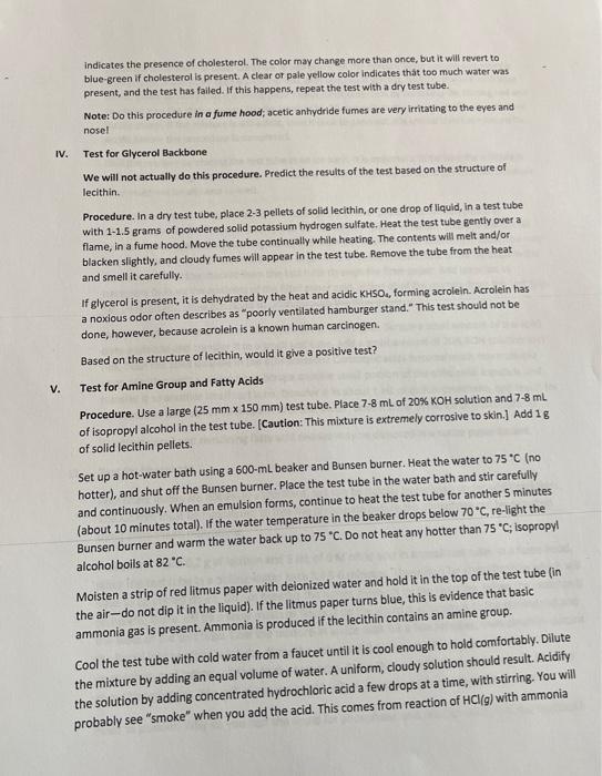 Solved Phospholipids Properties and Chemistry of Lecithin