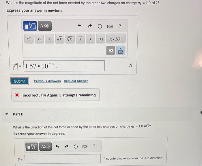 Solved Three point charges are located on the positive x− | Chegg.com