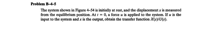 Solved Problem B-4-5 The system shown in Figure 4-54 is | Chegg.com
