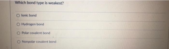 which one of them is the weakest ionic bond
